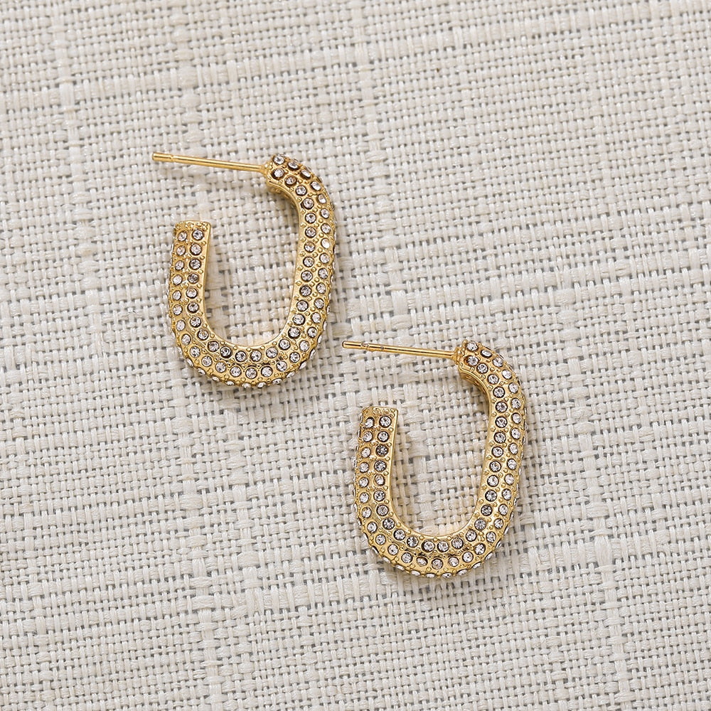 Punk Gold Chunky Hoop Earrings
