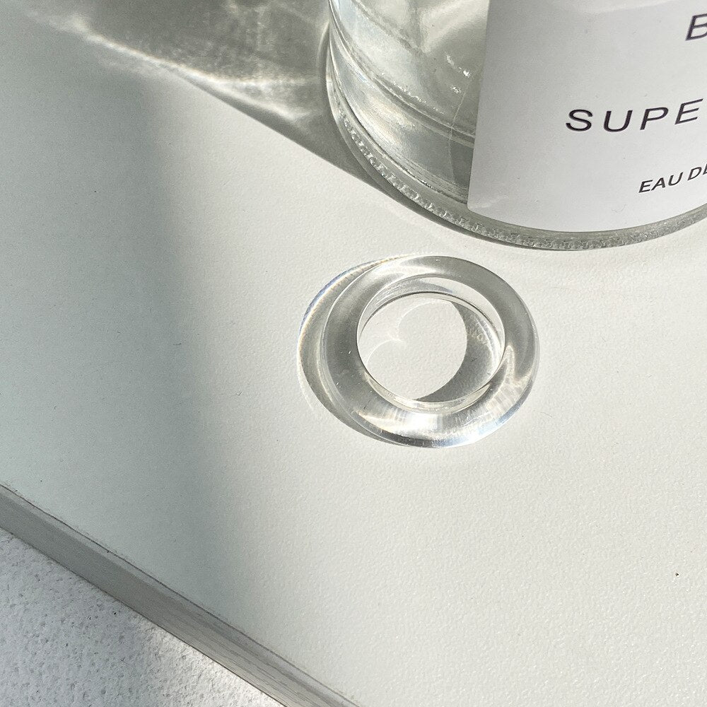 Transparent Resin Geometric Ring