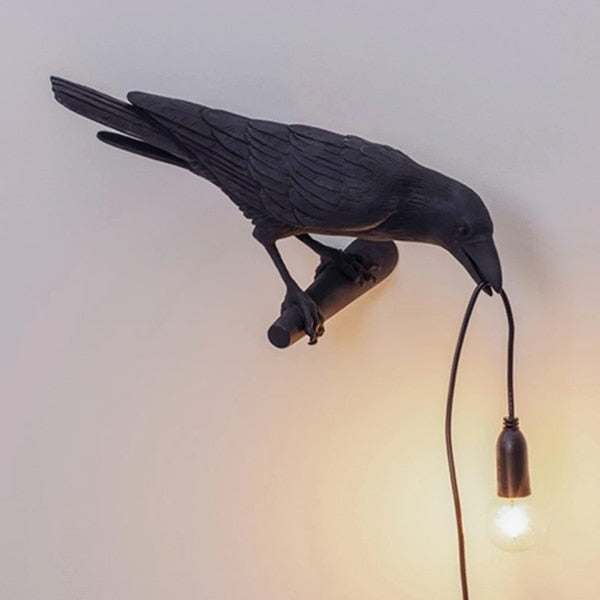 Resin Crow Lamp