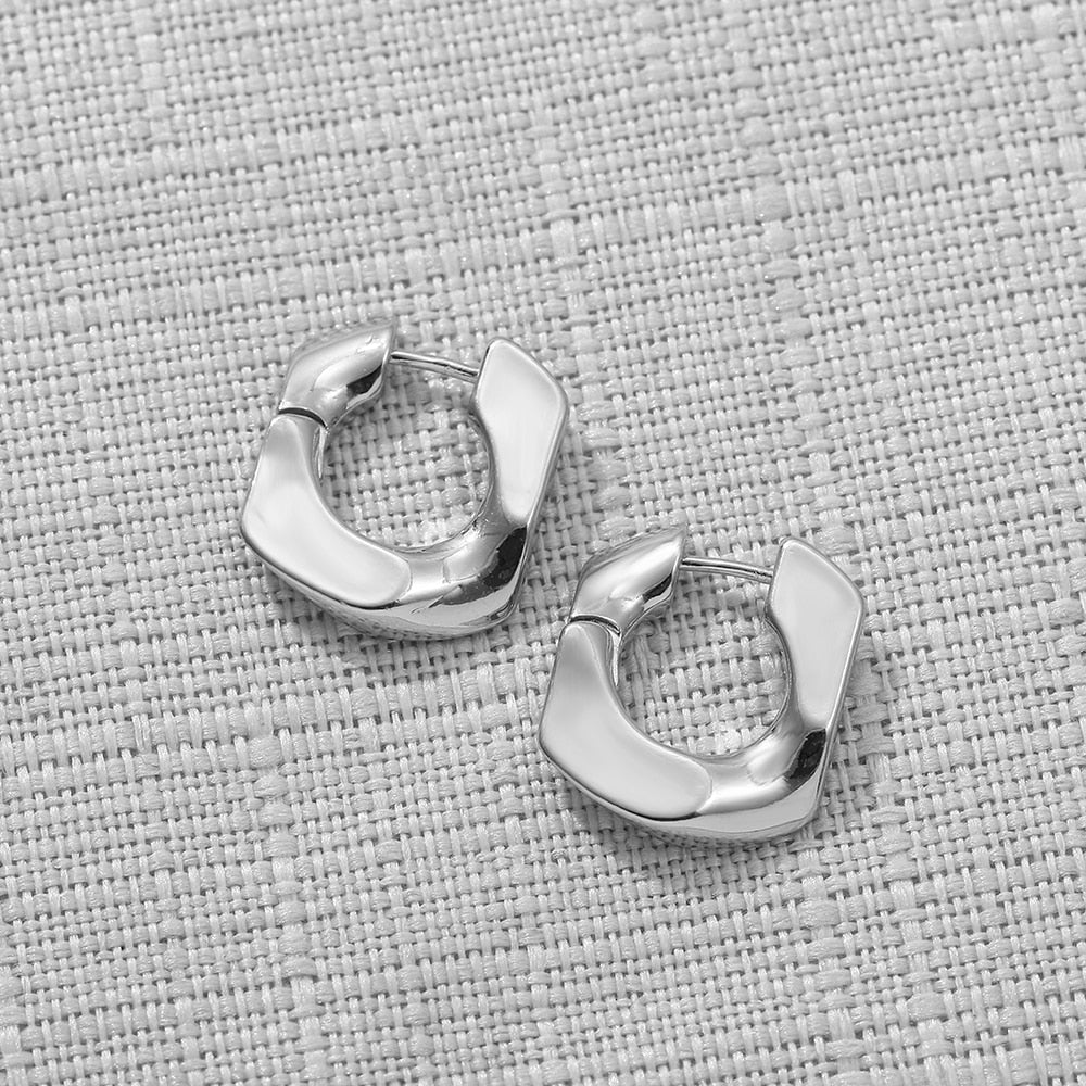 Punk Gold Chunky Hoop Earrings