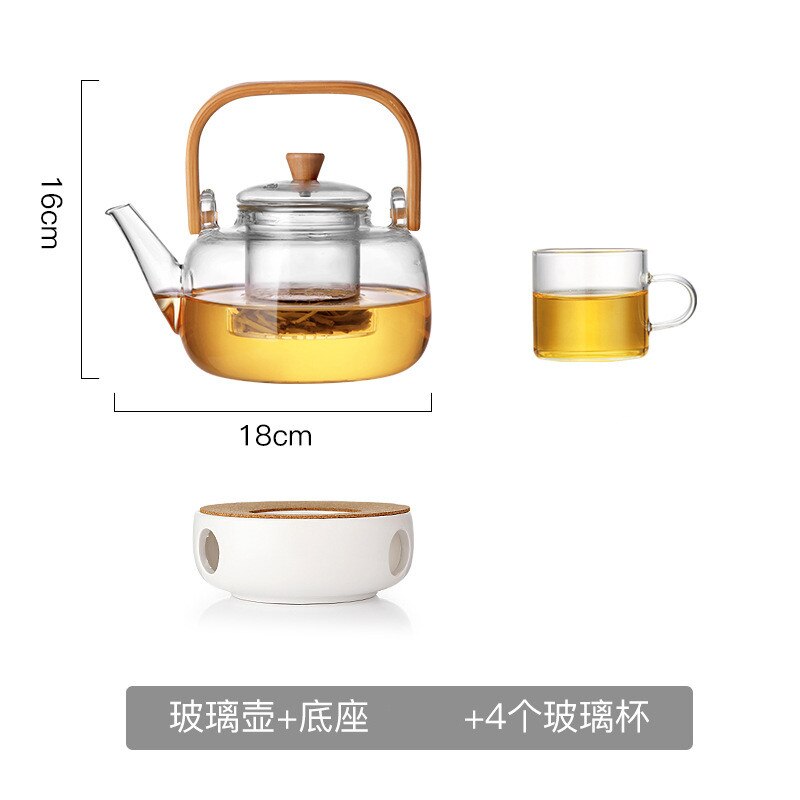 Heat-resistant Tea Pot and Tea Cup Set
