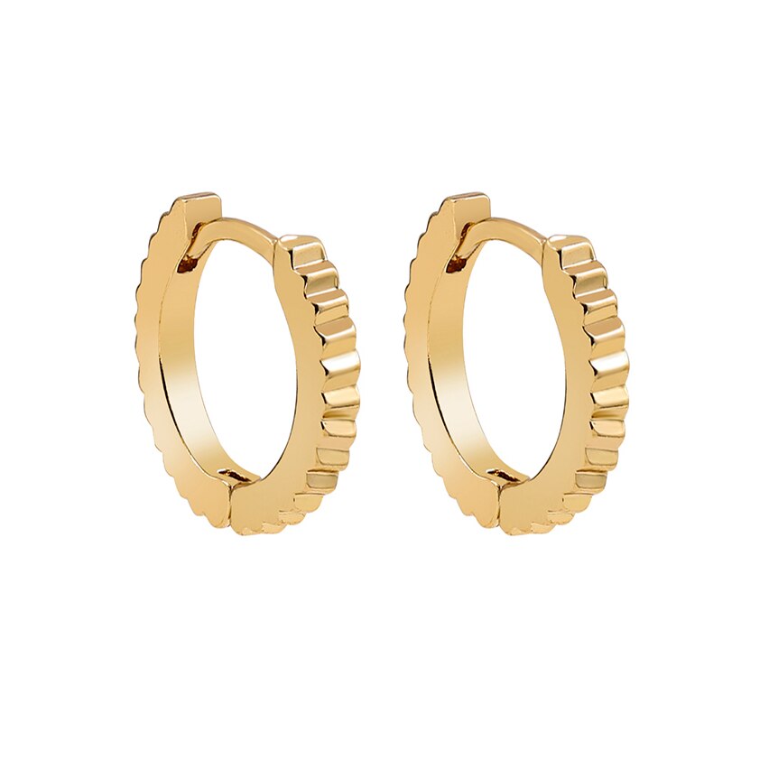 Gold Link Chain Hoops Earrings