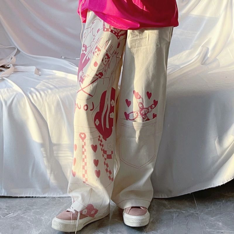 Pink Anime Wide Leg Pants