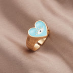 Turkish Lucky Love Heart Evil Eye Ring