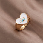 Turkish Lucky Love Heart Evil Eye Ring