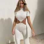 Cotton Sexy Backless Jumpsuits