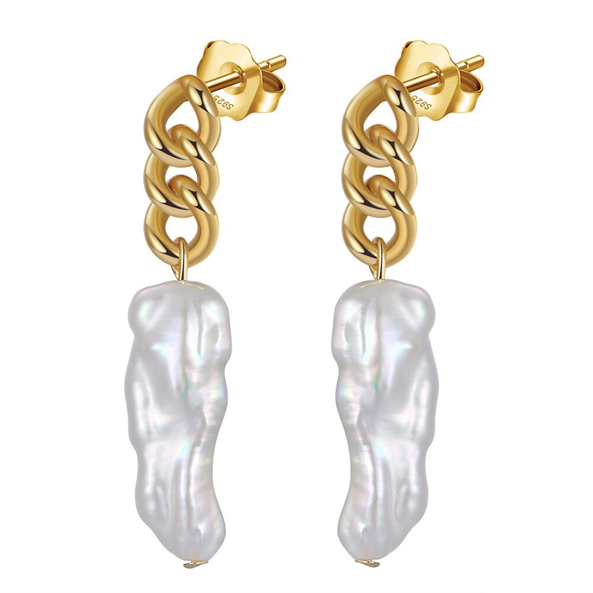Freshwater Pearl Gold/Silver Earrings