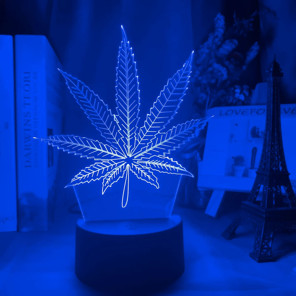 Acrylic Led Night Light Weed Lamp