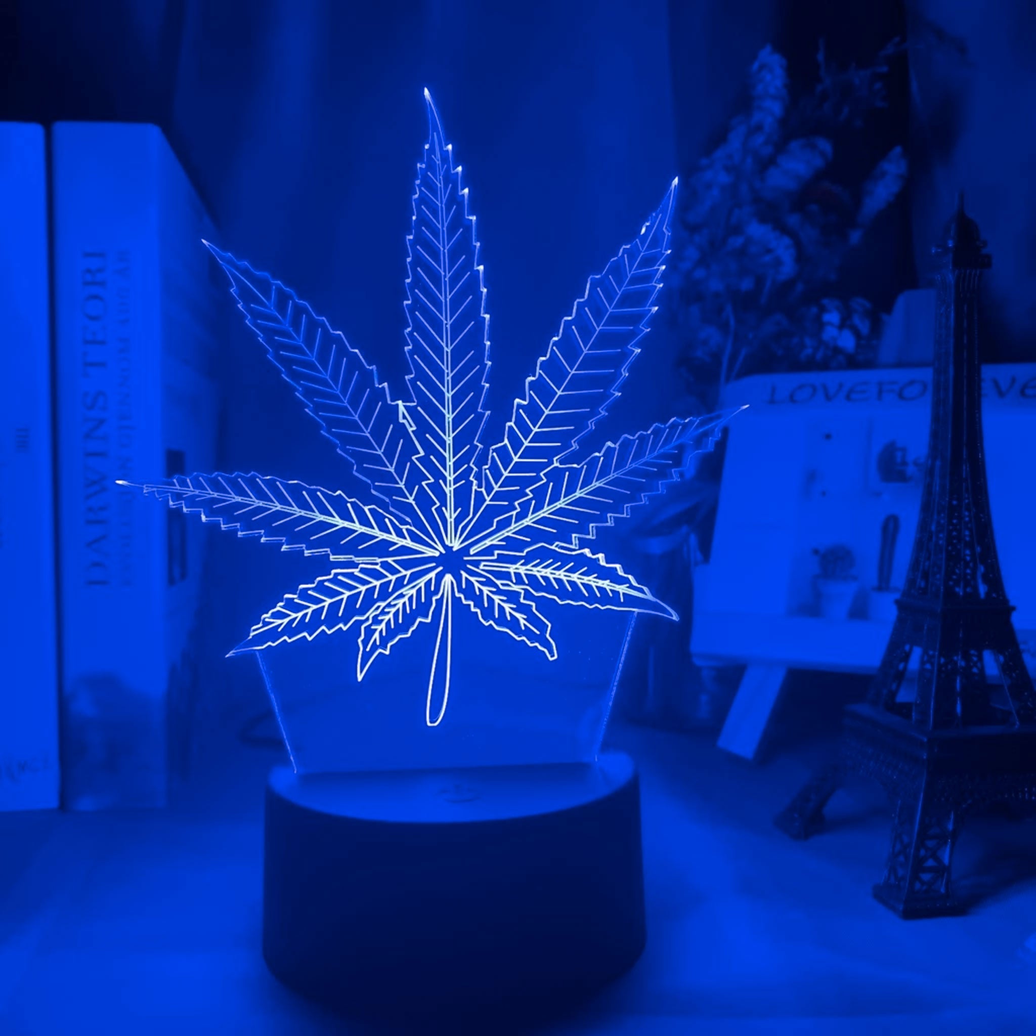 Acrylic Led Night Light Weed Lamp