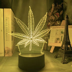 Acrylic Led Night Light Weed Lamp