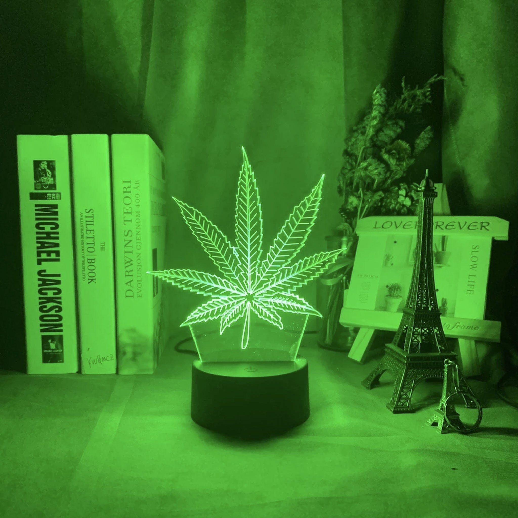 Acrylic Led Night Light Weed Lamp